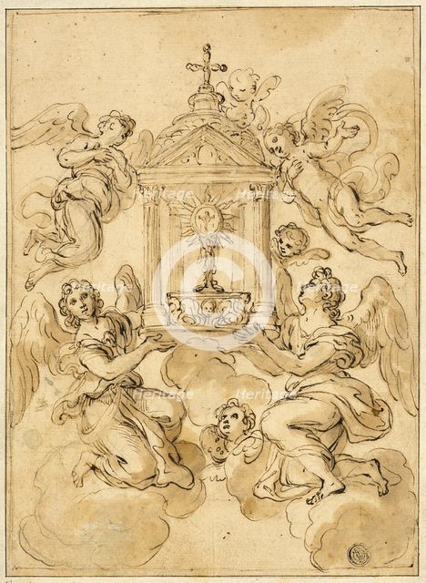 Monstrance Borne by Angels, n.d. Creator: Giacinto Calandrucci.