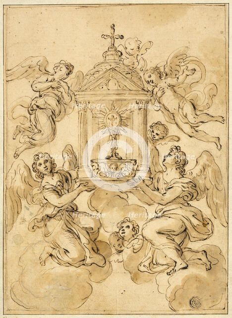 Monstrance Borne by Angels, n.d. Creator: Giacinto Calandrucci.