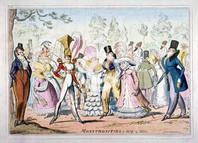 'Monstrosities of 1819, and 1820', 1835.                                       Artist: George Cruikshank