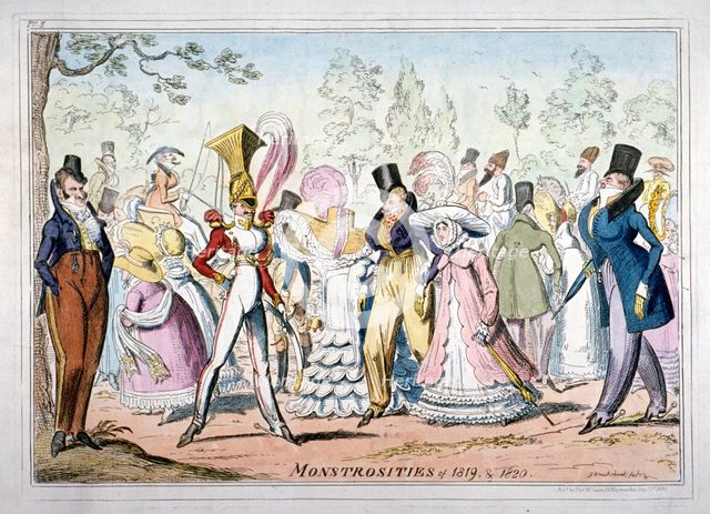 'Monstrosities of 1819, and 1820', 1835.                                       Artist: George Cruikshank