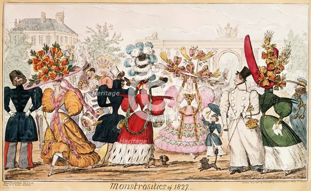 'Monstrosities of 1827', 1827. Creator: Isaac Robert Cruikshank.