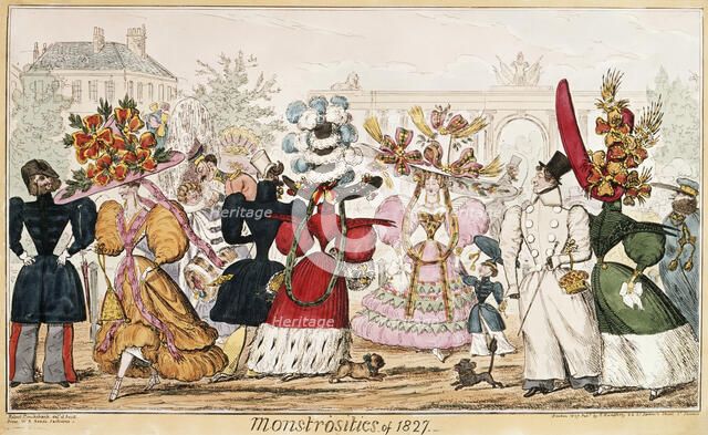 'Monstrosities of 1827', 1827. Artist: Isaac Robert Cruikshank