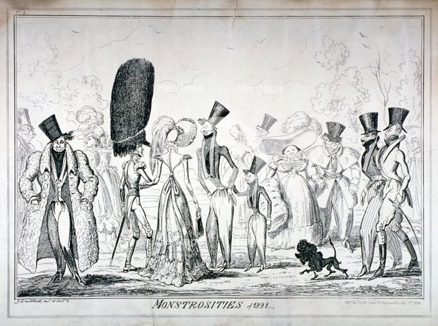 'Monstrosities of 1821', 1835.                                            Artist: George Cruikshank