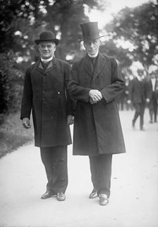 Mons. William T. Russell, Pastor, St. Patrick's Church, left, with Cardinal Gibbons, 1916. Creator: Harris & Ewing