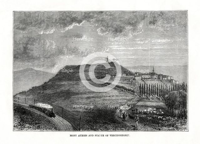 Mont Auxois and the statue of Vercingetorix, France, 1879. Artist: Unknown