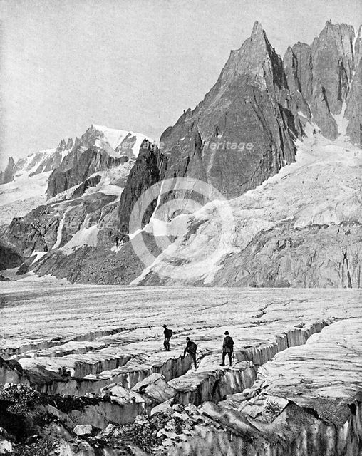 Mont Blanc du Tacul and the Dent du Requin, the Alps, early 20th century. Artist: Unknown