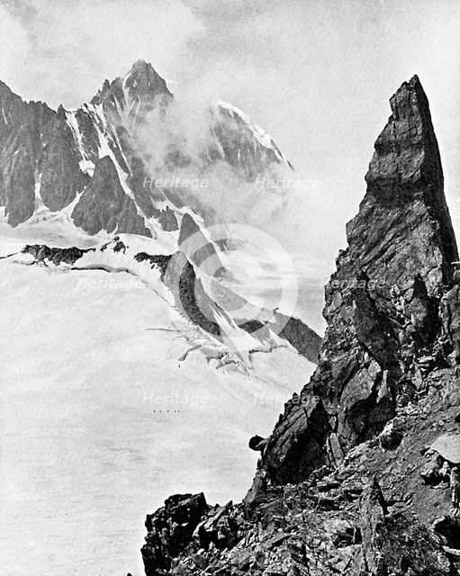 Mont Maudit as seen from the Aiguille Marbrees, the Alps, early 20th century. Artist: Unknown