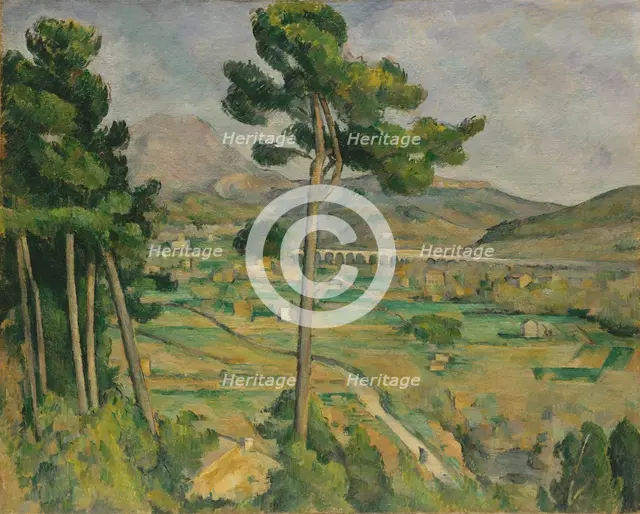 Mont Sainte-Victoire and the Viaduct of the Arc River Valley, 1882-85. Creator: Paul Cezanne.