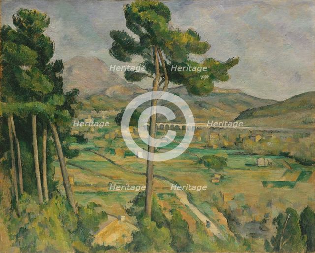 Mont Sainte-Victoire and the Viaduct of the Arc River Valley, 1882-85. Creator: Paul Cezanne.