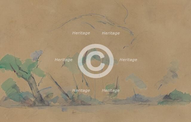 Mont Sainte-Victoire [recto], c. 1895. Creator: Paul Cezanne.