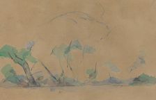 Mont Sainte-Victoire [recto], c. 1895. Creator: Paul Cezanne