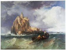 Mont St Michel 1868. Artist: James Webb