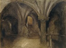 Mont St Michel; Le crypte de l'Aquilon, c1876. Artist: Alfred William Hunt