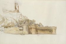 Mont St Michel: The Walls and Bastions, c1876. Artist: Alfred William Hunt