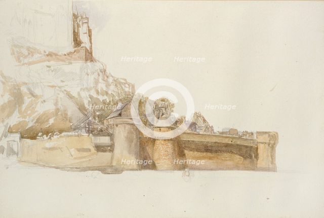 Mont St Michel: The Walls and Bastions, c1876. Artist: Alfred William Hunt.