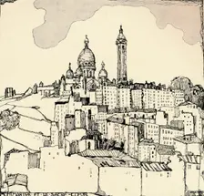Montmartre and the Sacré-Coeur 1915. Artist: Jessie Marion King