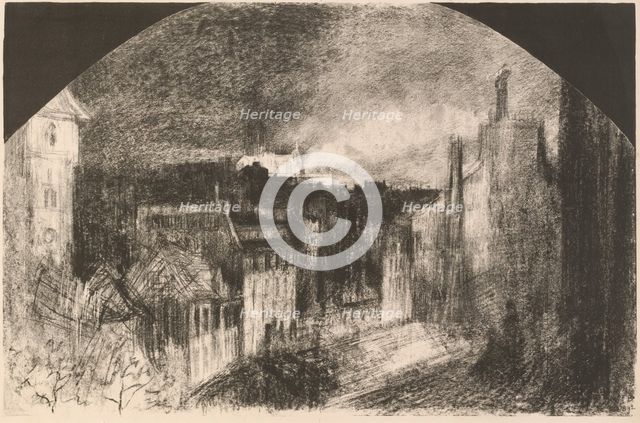 Montmartre le 14 Juillet (Bastille Day in Montmartre), 1892. Creator: Felix Hilaire Buhot.