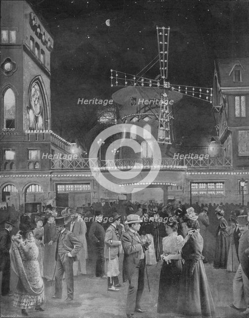 'Montmartre S'Amuse La Sortie Du Moulin Rouge',1900. Artist: Unknown.