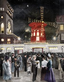 Montmartre S'Amuse La Sortie Du Moulin Rouge 1900