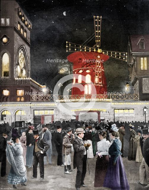 'Montmartre S'Amuse La Sortie Du Moulin Rouge',1900. Artist: Unknown.