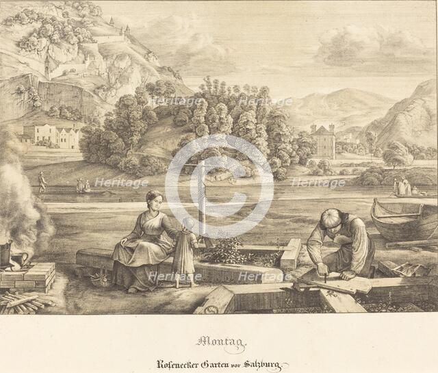 Montag - Rosenecker Garten vor Salzburg (Monday - Rosenecker Garden near Salzburg), 1823. Creator: Ferdinand Olivier.