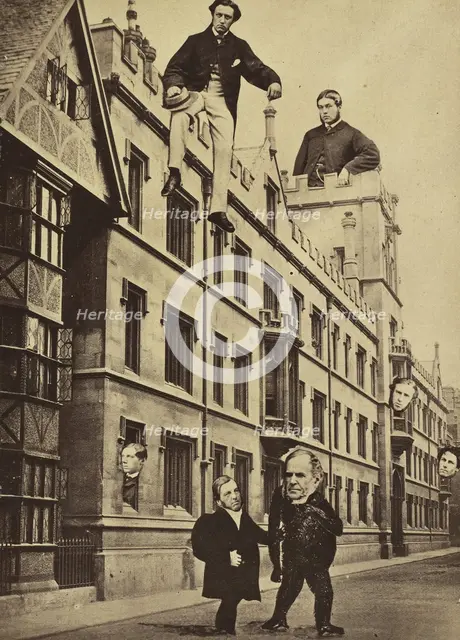 Montage of Ecclesiastical Figures Posed in Political Satire, 1860s. Creator: Unknown.