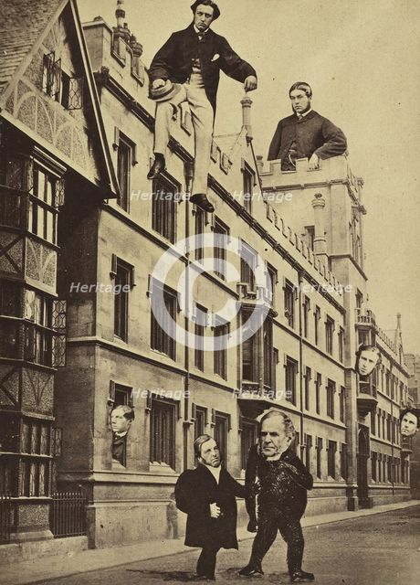 Montage of Ecclesiastical Figures Posed in Political Satire, 1860s. Creator: Unknown.