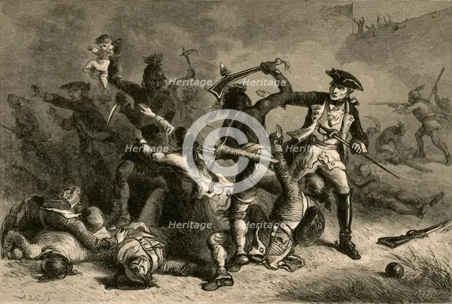 'Montcalm Trying To Stop The Massacre', (1877). Creator: Albert Bobbett.