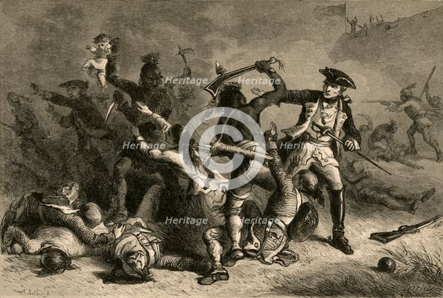 'Montcalm Trying To Stop The Massacre', (1877). Creator: Albert Bobbett.