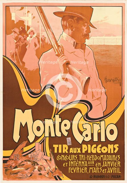 Monte-Carlo. Tir aux Pigeons, 1900. Creator: Adolf Hohenstein.