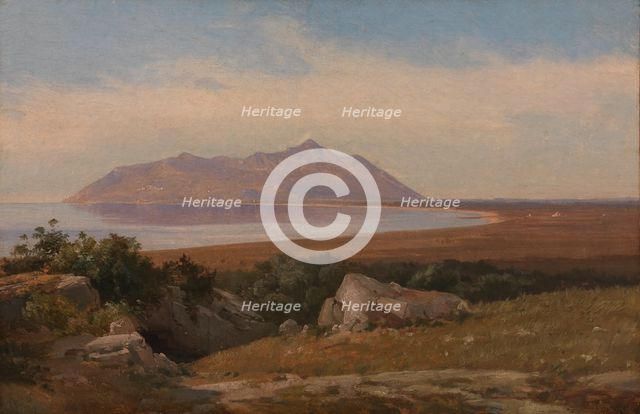 Monte Circeo Seen from the District of Terracina, 1830-1839. Creator: Jorgen Sonne.