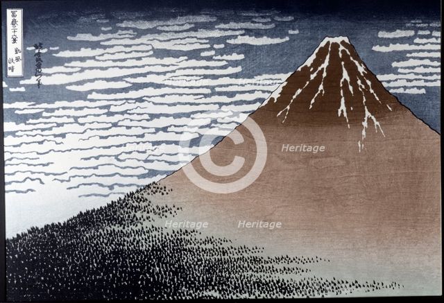 'Monte Fuji', painting from the series '36 Views of Mount Fugi', 1834. Creator: Hokusai, Katsushika (1760 - 1849).