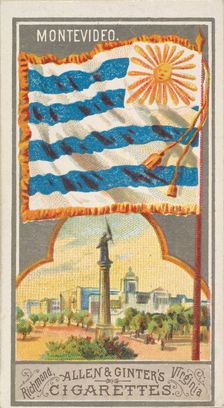 Montevideo, from the City Flags series (N6) for Allen & Ginter Cigarettes Brands, 1887. Creator: Allen & Ginter