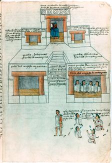 Montezuma II, last Aztec emperor, in his palace, early 16th century
