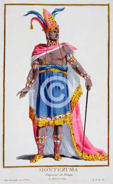 Montezuma, last Emperor of the Aztecs, 16th century (1780). Creator: Pierre Duflos.