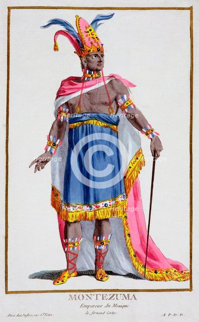 Montezuma, last Emperor of the Aztecs, 16th century (1780). Creator: Pierre Duflos.