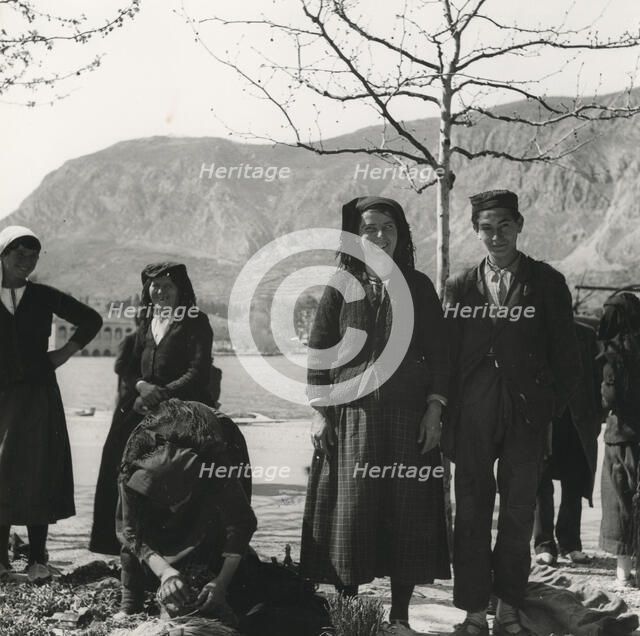 Montenegrins at the market, På Marknad i Kotor, Montenegro, Yugoslavia, 1939. Artist: Unknown