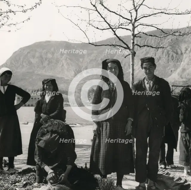 Montenegrins at the market, På Marknad i Kotor, Montenegro, Yugoslavia, 1939. Creator: Unknown.