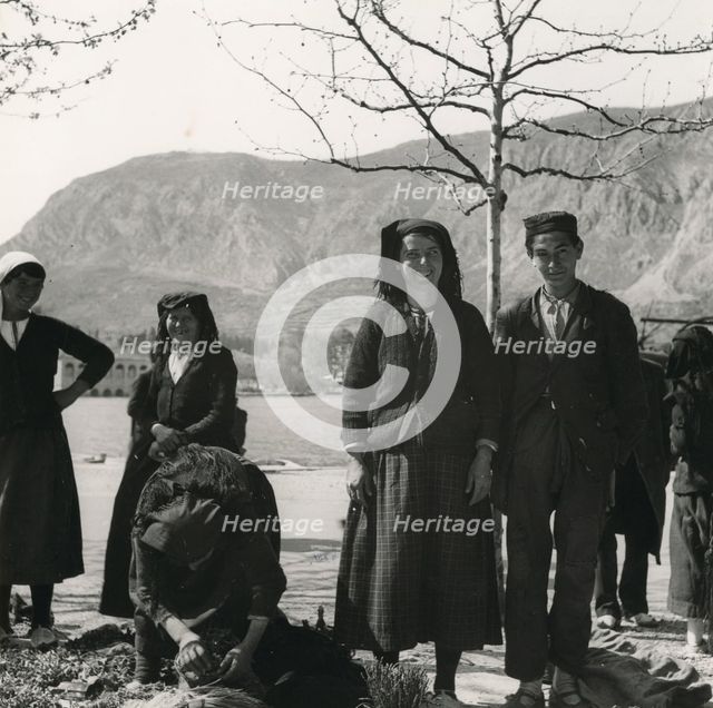 Montenegrins at the market, På Marknad i Kotor, Montenegro, Yugoslavia, 1939. Creator: Unknown.