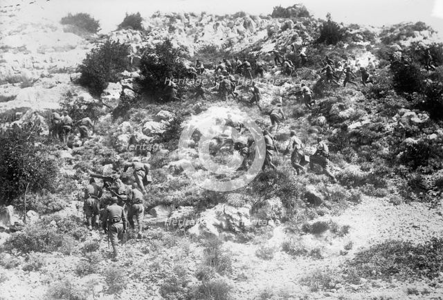 Montenegrins attacking Becic [i.e., Decic] Fort, between c1910 and c1915. Creator: Bain News Service.