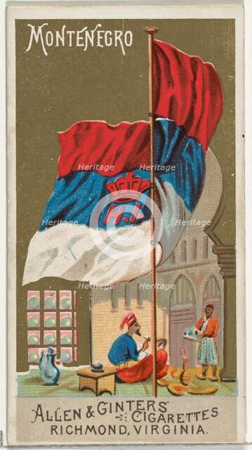 Montenegro, from Flags of All Nations, Series 2 (N10) for Allen & Ginter Cigarettes Brands..., 1890. Creator: Allen & Ginter.