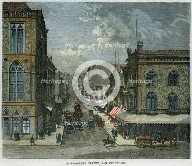 'Montgomery Street, San Francisco', California, USA, c1880. Artist: Unknown