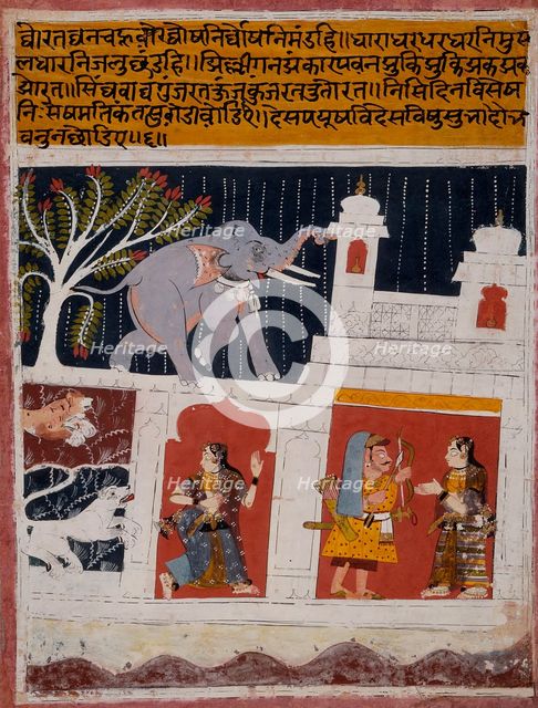 Month of Bhadon (August-September), Folio From a Barahmasa, between c1640 and c1650. Creator: Unknown.