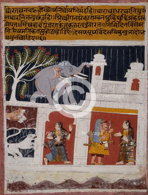 Month of Bhadon (August-September), Folio From a Barahmasa, between c1640 and c1650. Creator: Unknown.