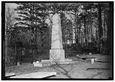 Monticello - Thomas Jefferson's grave, between 1914 and 1918. Creator: Harris & Ewing