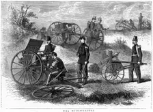 Montigny mitrailleuse, rapid fire gun, 1870. Artist: Joseph Montigny