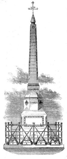 Monument at Carmarthen to the Officers and Soldiers of the Royal Welch Fusiliers who fell..., 1858. Creator: Unknown