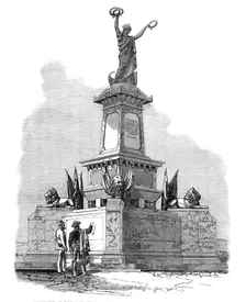 Monument at Bilbao to those slain in the Spanish Civil Wars forty years ago, 1874. Creator: Unknown