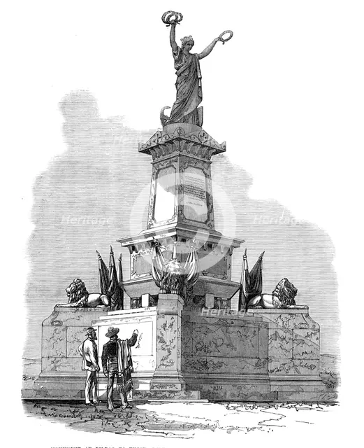 Monument at Bilbao to those slain in the Spanish Civil Wars forty years ago, 1874. Creator: Unknown.