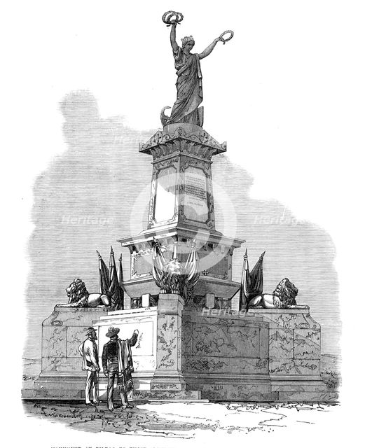 Monument at Bilbao to those slain in the Spanish Civil Wars forty years ago, 1874. Creator: Unknown.